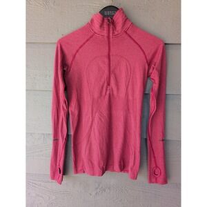 Lululemon Pullover Womens XS Pink Striped Swiftly Tech 1/2 Zip Running Top